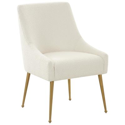 Chairs Contemporary Design Furniture Beatrix-Chair Boucle Wood Cream CDF-D68722 793580628039 Dining Chairs Cream beige ivory sand nude Accent Chairs AccentSide Chair 