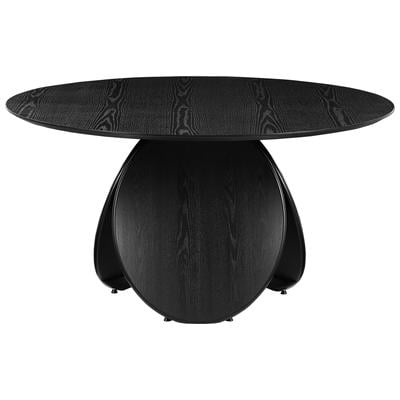 Dining Room Tables Contemporary Design Furniture Emil-Table MDF Oak Veneer Plywood Black CDF-D68763 793580628978 Legs Round Black Wood MDF Plywood Oak 