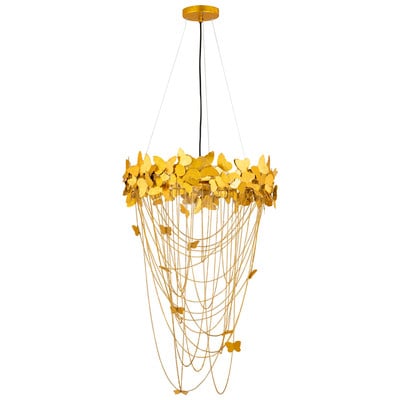 Chandelier Contemporary Design Furniture Butterfly-Chandelier Iron Gold CDF-G18412 793580618108 Chandeliers 5 to 8 Light 5-light 5 light 5 