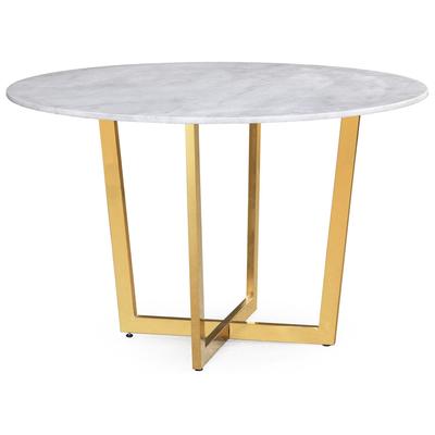 Dining Room Tables Contemporary Design Furniture Maxim-Table Marble White CDF-G5463 641676979674 Dining Tables Gold Metal Aluminum BRONZE Iro 