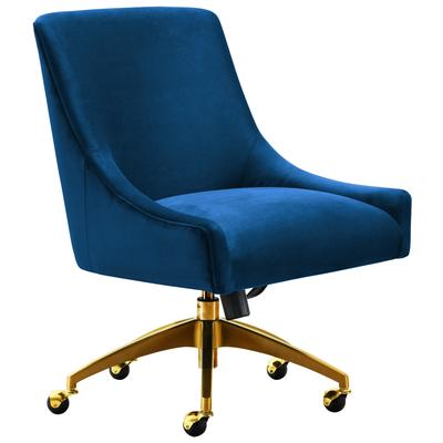 Chairs Contemporary Design Furniture Beatrix-Chair Velvet Navy CDF-H7233 806810356340 Accent Chairs Blue navy teal turquiose indig Accent Chairs Accent 