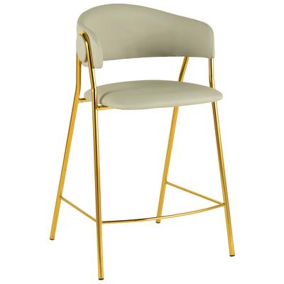 Contemporary Design Furniture Bar Chairs and Stools, Cream,beige,ivory,sand,nude, Bar,Counter, Wood, Leather, Cream, Iron,Vegan Leather,Wood, Stools, 793580623409, CDF-IHD68560