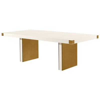 Dining Room Tables Contemporary Design Furniture Selena-Table MDF Stainless Steel Cream Gold CDF-IHD68563 793580623430 Dining Tables Brass Brown Chocolate Gold Met 