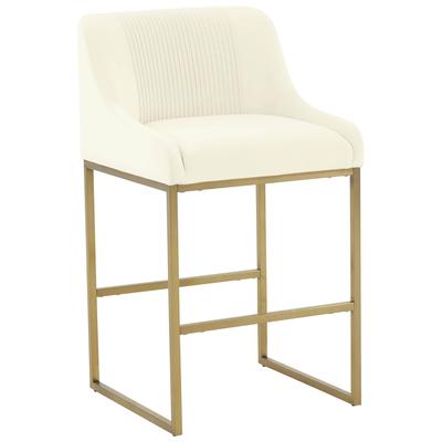 Bar Chairs and Stools Contemporary Design Furniture Lisa-Stool Stainless Steel Velvet Cream CDF-IHD68644 793580625830 Stools Cream beige ivory sand nude Bar Counter Velvet 
