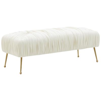 Ottomans and Benches Contemporary Design Furniture Jessica-Bench Velvet Cream CDF-IHOC68201 793611833678 Benches Cream beige ivory sand nude 