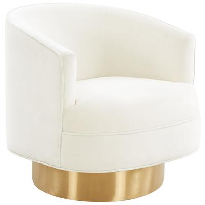 Chairs Contemporary Design Furniture Stella-Chair Velvet Cream CDF-IHS68206 793611833722 Accent Chairs Cream beige ivory sand nude Accent Chairs Accent 