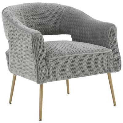 Chairs Contemporary Design Furniture Diana-Chair Stainless Steel Velvet Wood Grey CDF-IHS68519 793580622099 Accent Chairs Gold Gray Grey Accent Chairs Accent 