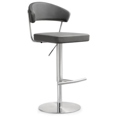 Bar Chairs and Stools Contemporary Design Furniture Cosmo-Stool Stainless Steel Grey CDF-K3629 641676979148 Stools Gray Grey Bar Footrest 