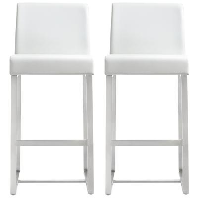 Contemporary Design Furniture Bar Chairs and Stools, White,snow, Bar,Counter, Footrest, White, Stainless Steel, Stools, 641676979193, CDF-K3634