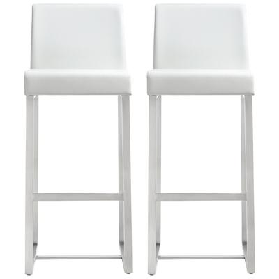 Contemporary Design Furniture Bar Chairs and Stools, White,snow, Bar, Footrest, White, Stainless Steel, Stools, 641676979223, CDF-K3637