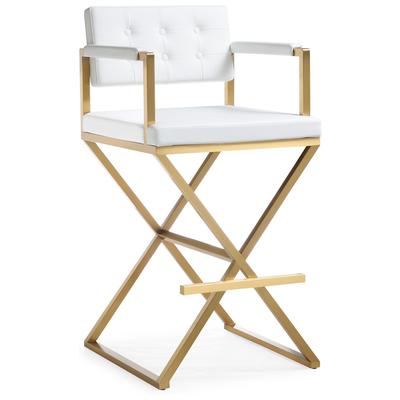 Bar Chairs and Stools Contemporary Design Furniture Director-Stool Stainless Steel White CDF-K3670 806810353998 Stools Gold White snow Bar Footrest 