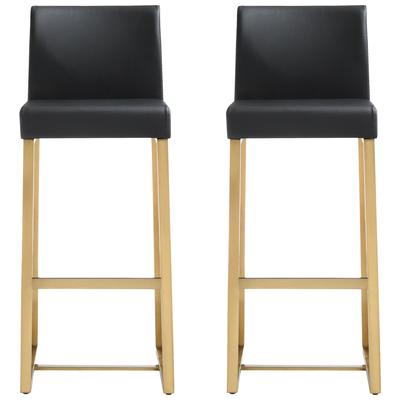 Contemporary Design Furniture Bar Chairs and Stools, Black,ebonyGold, Bar,Counter, Footrest, Black, Stainless Steel, Stools, 806810354025, CDF-K3673