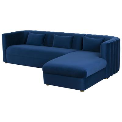 Sofas and Loveseat Contemporary Design Furniture Callie-Sectional Velvet Navy CDF-L44160-L44162 793611835412 Sectionals Loveseat Love seatSectional So Velvet Contemporary Contemporary/Mode Tufted tufting 