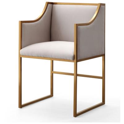 Chairs Contemporary Design Furniture Atara-Chair Velvet Cream CDF-L6122 806810353615 Dining Chairs Cream beige ivory sand nudeGol 