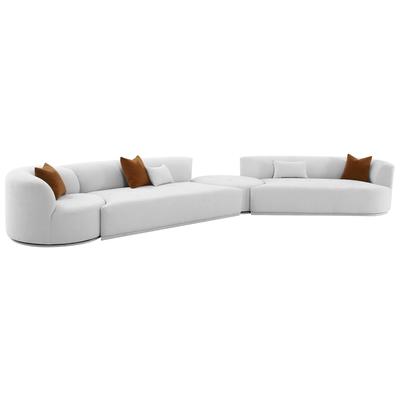 Sofas and Loveseat Contemporary Design Furniture Fickle-Sectional Velvet Wood Grey CDF-L6866-G-SEC2R 793580627292 Sectionals Loveseat Love seatSectional So Velvet Contemporary Contemporary/Mode 
