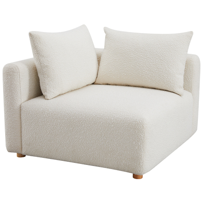 Chairs Contemporary Design Furniture Hangover- Corner Chair Boucle Wood Cream CDF-L68787-C 793580629807 Cream beige ivory sand nude Corner Chairs Corner 