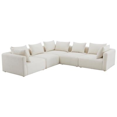 Sofas and Loveseat Contemporary Design Furniture Hangover- Sectional Boucle Wood Cream CDF-L68787-SEC2 793580632869 Sectionals Loveseat Love seatSectional So Linen Contemporary Contemporary/Mode 