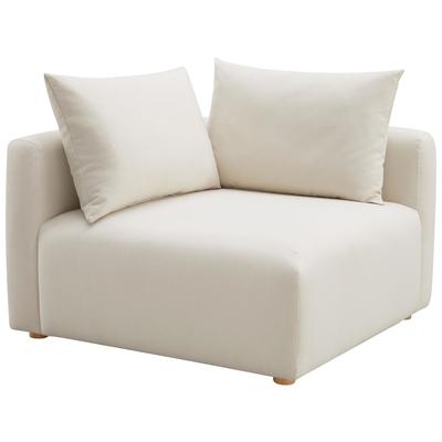 Chairs Contemporary Design Furniture Hangover- Corner Chair Linen Wood Cream CDF-L68788-C 793580629845 Cream beige ivory sand nude Corner Chairs Corner 