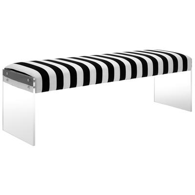 Ottomans and Benches Contemporary Design Furniture Envy-Bench Velvet Black CDF-O29 641676977458 Benches Black ebony 