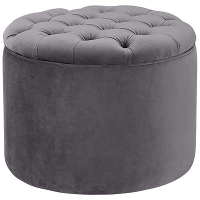 Ottomans and Benches Contemporary Design Furniture Queen-Ottoman Velvet Grey CDF-OC145 806810354568 Ottomans Gray Grey 
