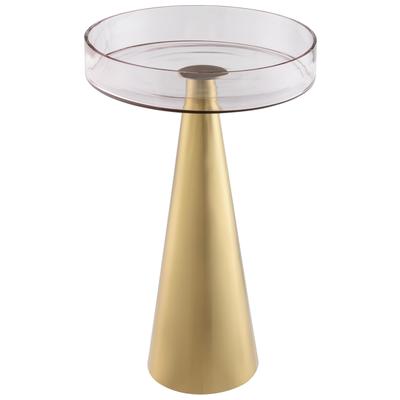 Accent Tables Contemporary Design Furniture Alo-Table Glass Iron Gold Pink CDF-OC18131 806810357149 Side Tables Glass Tables glassMetal Tables 