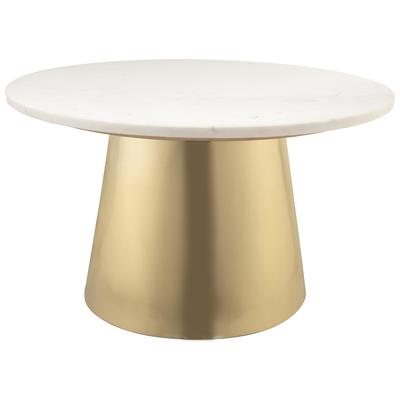 Accent Tables Contemporary Design Furniture Bleeker-CoffeeTable Iron Marble Gold White CDF-OC18134 806810357170 Coffee Tables Metal Tables metal aluminum ir 