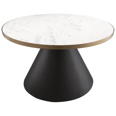 Accent Tables Contemporary Design Furniture Richard-CoffeeTable Iron Marble Black White CDF-OC18194 806810357996 Coffee Tables Metal Tables metal aluminum ir 