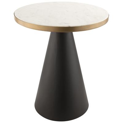 Accent Tables Contemporary Design Furniture Richard-SideTable Iron Marble Black Gold White CDF-OC18195 806810358009 Side Tables Metal Tables metal aluminum ir 