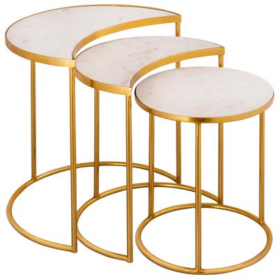 Accent Tables Contemporary Design Furniture Crescent-Tables Iron Gold CDF-OC18310 793611831605 Side Tables Metal Tables metal aluminum ir 