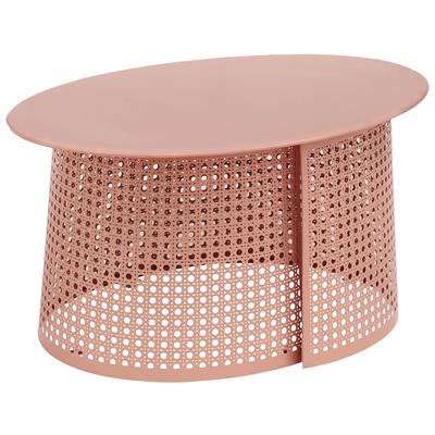 Contemporary Design Furniture Coffee Tables, Metal,Iron,Steel,Aluminum,Alu+ PE wicker+ glassWood,Plywood,Hardwoods,MDF,MINDI VENEERS WITH POPLAT SOLLIDS OVER MDFCORES, Pink, Iron,MDF, Coffee Tables, 793580623546, CDF-OC18437,Standard (14 - 22 in.)