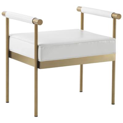 Ottomans and Benches Contemporary Design Furniture Diva-Bench Plywood Stainless Steel Vegan White CDF-OC3714 793611829985 Benches White snow 
