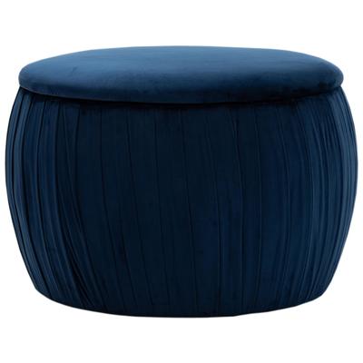 Ottomans and Benches Contemporary Design Furniture Fleur-Ottoman Velvet Navy CDF-OC3843 806810359655 Ottomans Blue navy teal turquiose indig Footstool 