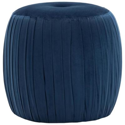 Ottomans and Benches Contemporary Design Furniture Sommer-Ottoman Velvet Navy CDF-OC3846 806810359686 Ottomans Blue navy teal turquiose indig Footstool 