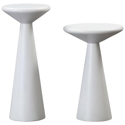 Accent Tables Contemporary Design Furniture Gianna- Table Concrete White CDF-OC44116 793611834156 Side Tables Accent Tables accentSide Table 