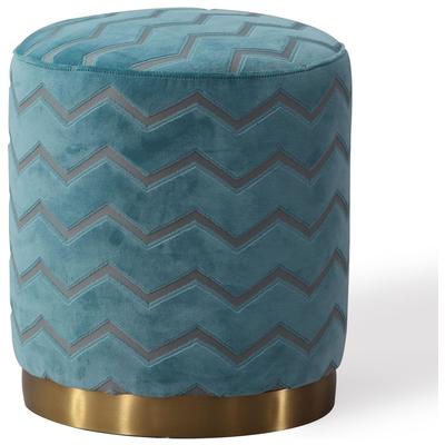 Ottomans and Benches Contemporary Design Furniture Velvet Blue CDF-OC6112 806810351963 Benches & Ottomans Blue navy teal turquiose indig 