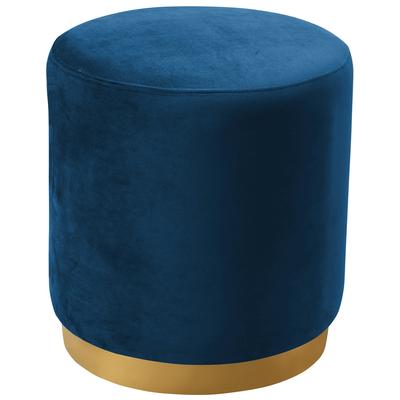 Ottomans and Benches Contemporary Design Furniture Opal-Ottoman Velvet Navy CDF-OC6155 806810356722 Ottomans Blue navy teal turquiose indig 