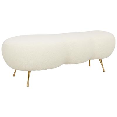 Ottomans and Benches Contemporary Design Furniture Welsh-Bench Faux Sheepskin Metal Pine Beige CDF-OC6431 793611831094 Benches Beige Blue navy teal turquiose 