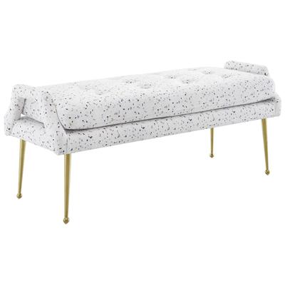 Ottomans and Benches Contemporary Design Furniture Eileen-Bench Velvet Terrazzo CDF-OC6436 793611830974 Benches Gold 