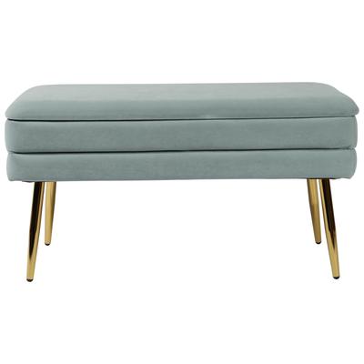 Ottomans and Benches Contemporary Design Furniture Ziva-Bench Velvet Sea Blue CDF-OC6466 793611831674 Benches Blue navy teal turquiose indig 