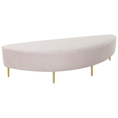 Ottomans and Benches Contemporary Design Furniture Bianca-Bench Velvet Wood Blush CDF-OC68357 793580617194 Benches Gold Pink Fuchsia blush 