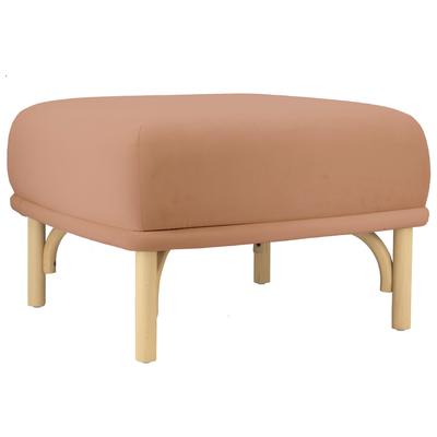 Ottomans and Benches Contemporary Design Furniture Desiree-Ottoman Rattan Velvet Wood Mauve CDF-OC68529 793580622198 Ottomans Round 