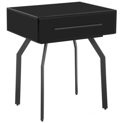 Accent Tables Contemporary Design Furniture Glass Iron MDF Black CDF-OC68578 793580623775 Side Tables Glass Tables glassMetal Tables 