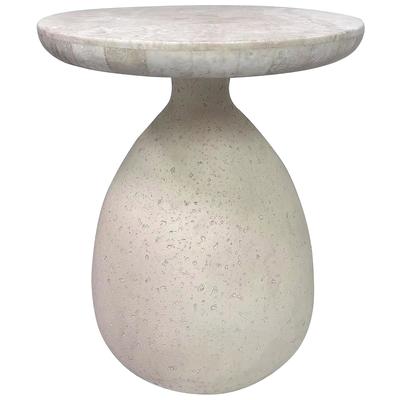 Accent Tables Contemporary Design Furniture Gina-Table Marble Resin Cream CDF-OC68641 793580625809 Side Tables Accent Tables accentSide Table 