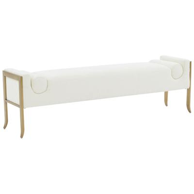 Ottomans and Benches Contemporary Design Furniture Ines-Bench Stainless Steel Velvet Wood Cream CDF-OC68642 793580625816 Benches Blue navy teal turquiose indig 