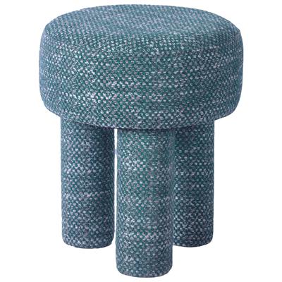 Chairs Contemporary Design Furniture Claire-Stool Chenille MDF Teal CDF-OC68654 793580626165 Ottomans Blue navy teal turquiose indig Stools Stool 