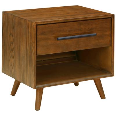 Contemporary Design Furniture Night Stands, Walnut, MDF,Plywood,Wood, Nightstands, 793580618450, CDF-REN-B940-50,Standard (23 - 30 in.),Standard (21 - 29 in.)