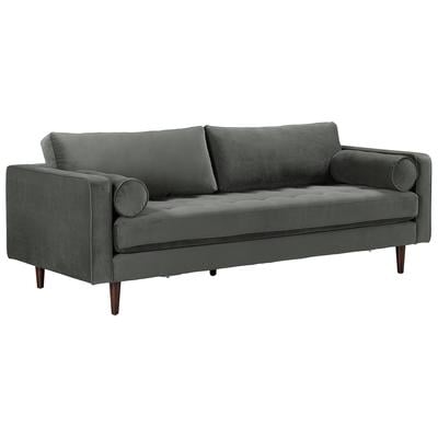 Contemporary Design Furniture Sofas and Loveseat, Loveseat,Love seatSofa, Polyester,Velvet, Contemporary,Contemporary/ModernMid-Century,Edloe Finch,mid century,midcentury, Tufted,tufting, Grey, Foam,Polyester,Wood, Sofas, 793580618658, CDF-REN-L01143