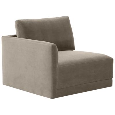 Chairs Contemporary Design Furniture Willow Plywood Velvet Taupe CDF-REN-L03110-LC 793580619204 Sectionals Corner Chairs Corner 