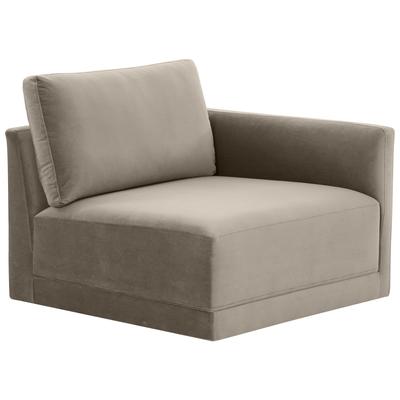 Chairs Contemporary Design Furniture Willow Plywood Velvet Taupe CDF-REN-L03110-RC 793580619211 Sectionals Corner Chairs Corner 