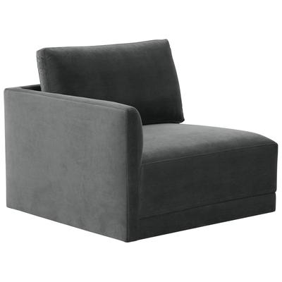 Chairs Contemporary Design Furniture Willow Plywood Velvet Charcoal CDF-REN-L03120-LC 793580619266 Sectionals Corner Chairs Corner 
